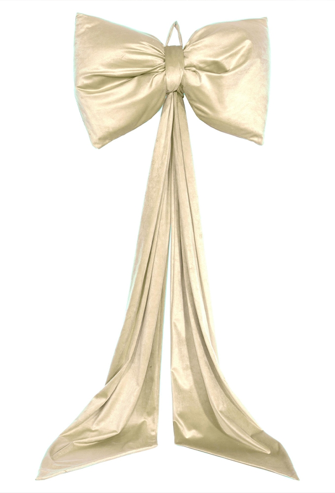 Strik Belloria Groot Velvet Creme Met 2 lussen En Lange Linten 65x150cm 1 stuks