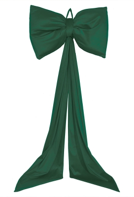Strik Belloria Groot Velvet Groen Met 2 lussen En Lange Linten 65x150cm 1 stuks