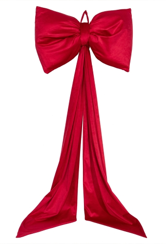 Strik Belloria Groot Velvet Rood Met 2 lussen En Lange Linten 65x150cm 1 stuks