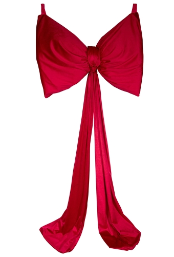 Strik Belloria XL Velvet Rood Met 2 lussen En Lange Linten 75X225cm 1 stuks