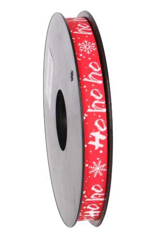 Krullint HO HO HO Rood & Snow Wit  15mm x 100 meter