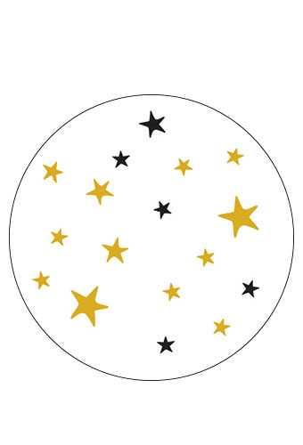 Etiketten Kerst Sterren Zwart & Goud Metallic 4cm 500stuks