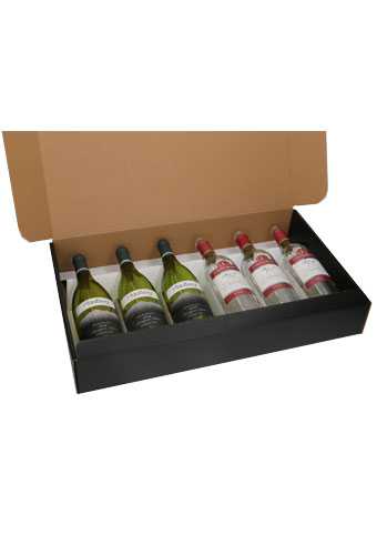 Luxe Wijndozen Ferro Zwart Line voor 6 fles 34x56x9cm 30stuks