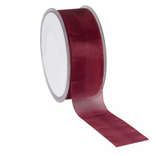 Organza Lint Bordeaux 38mm x 50 meter.