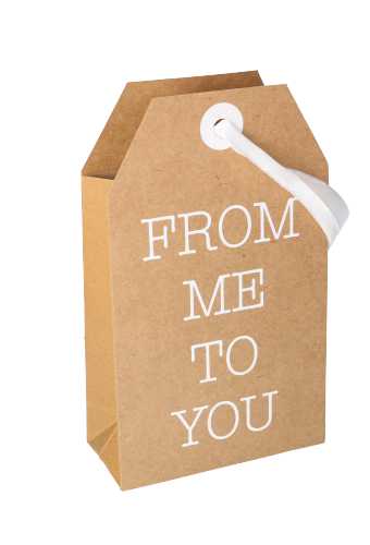 Geschenktasjes Carta Regalo Kraft From Me To You 14.5x6.5x24.5cm 12st