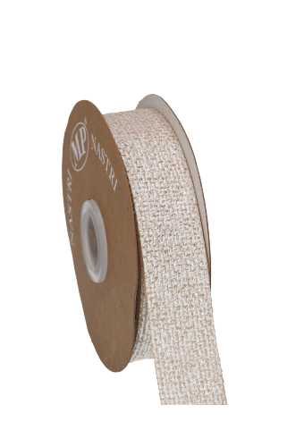 Geschenklint Jute Zilver Metallic Bedrukt 25mm x 10meter