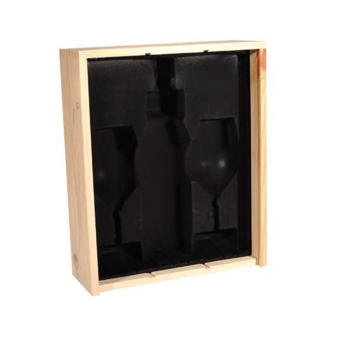 Inlay zwart 1 fles + 2 wijnglazen 12 stuks