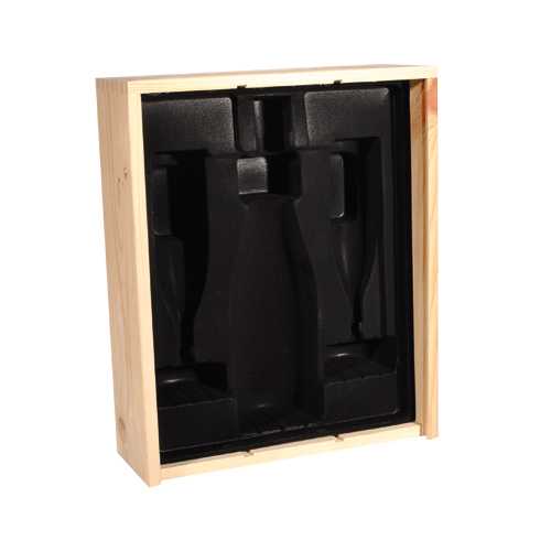 Inlay zwart 1 fles voor  2 champagne Flute Glazen 12 stuks