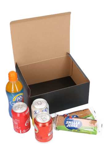 Geschenkdoos Delivery Box Zwart 25x20x12cm 435gram karton 10stuks