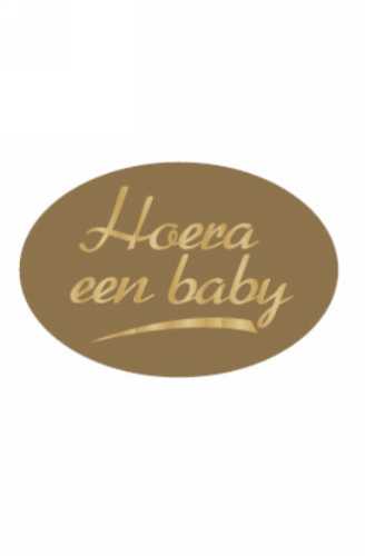 Etiketten Hoera Een Baby Goud 3.7x2.5cm 500stuks