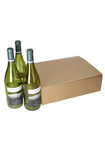 Luxe Wijndozen Ferro Goud voor 3 fles 34x27x9.5cm 30stuks