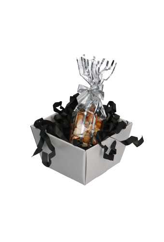 Geschenkdoos Korf Mera Witte Dots Relief 11x11x9.5cm 50stuks OP IS OP