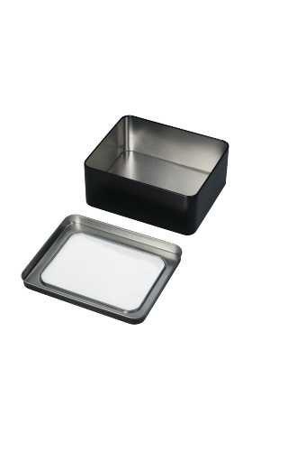 Blikken Zwart Met Venster 14.2x11.7x5.8cm 1stuks