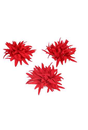 Decoratie Star Flower Rood 6cm Met Plakker 12stuks