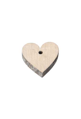 Decoratie Hanger Houten 3cm Hartje Naturel 28stuks