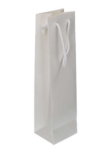 Wijntasjes 1 Fles Wit Mat Met Koord 10x9x38cm 20stuks Wijntasjes 1 Fles Wit Mat Met Koord 10x9x38cm 20stuks