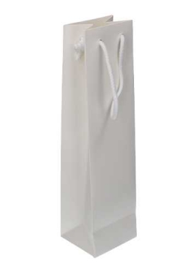 Wijntasjes 1 Fles Wit Mat Met Koord 10x9x38cm 20stuks Wijntasjes 1 Fles Wit Mat Met Koord 10x9x38cm 20stuks