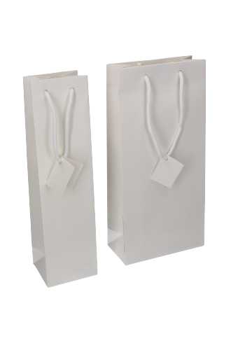 Wijntasjes 1 Fles Wit Mat Met Koord 10x9x38cm 20stuks Wijntasjes 1 Fles Wit Mat Met Koord 10x9x38cm 20stuks