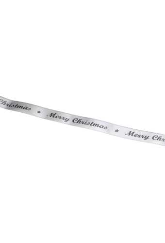 Kadolint Satijn Lint Merry Christmas Wit & Zilver 15mm x 25 meter