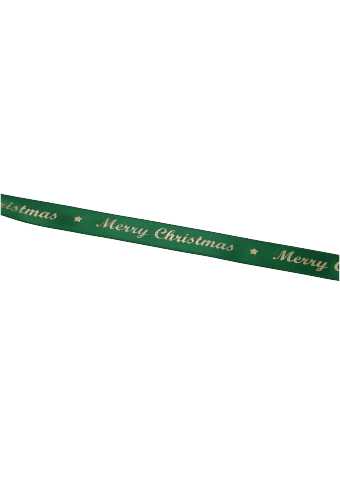 Kadolint Satijn Lint Merry Christmas Groen & Goud 15mm x 25 meter