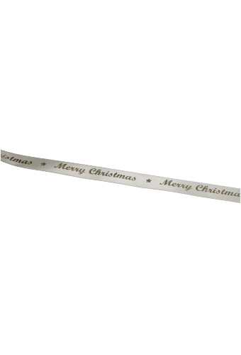 Kadolint Satijn Lint Merry Christmas Champagne & Goud 15mm x 25 meter