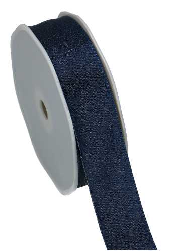 Luxe Satijn Dubbel Lint Blauw Metallic 25mm x 20meter