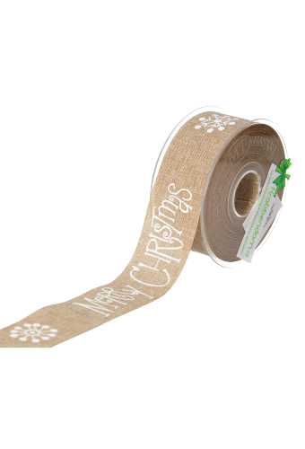 Kadolint Canvas Merry Christmas Naturel & Wit 40mm x 20meter