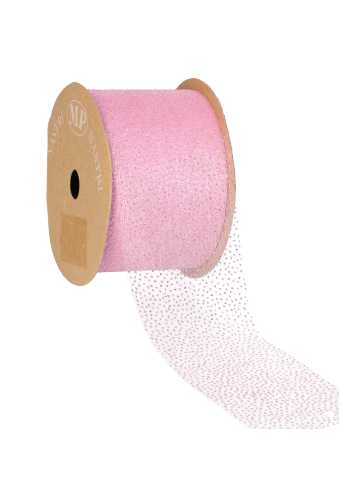 Organza Lint Roze Glitter 63mm x 20meter OP IS OP