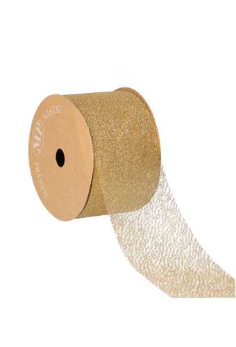 Organza Lint Goud Glitter 63mm x 20meter OP IS OP