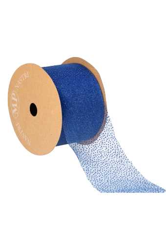 Organza Lint Blauw Glitter 63mm x 20meter OP IS OP