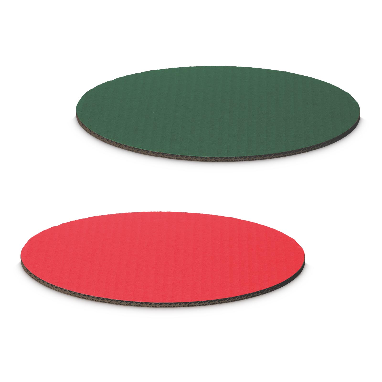 Kartonnen Bodem Rood & Groen Ovaal Smal 20x15cm 100stuks