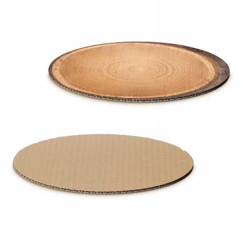 Kartonnen Bodem Hout & Naturel Ovaal Smal 20x15cm 100stuks