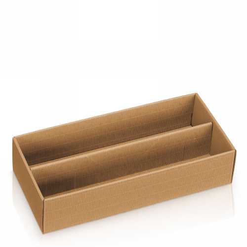 Wijndoos Modern Naturel Rib 38x17x9cm 2 fles 25stuks