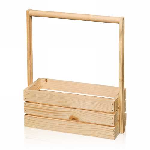 Wijnkist Met Houten Hengsel 27.5x10x34cm 3 fles 10stuks