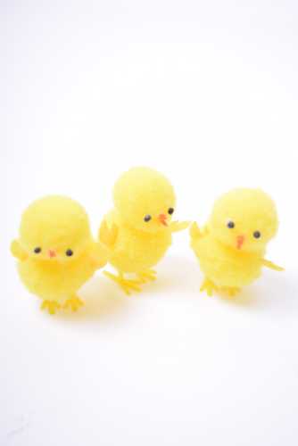 Chenille Tweety Kuikens Geel 4.3cm 60stuks