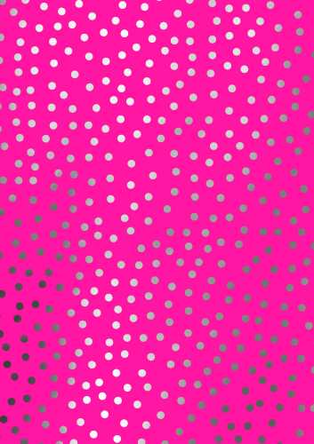 Geschenkpapier Metallic spotted neon pink 30cm x 100meter