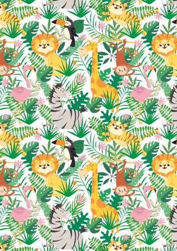 kadopapier Trendy jungle kids 70cm x 200meter