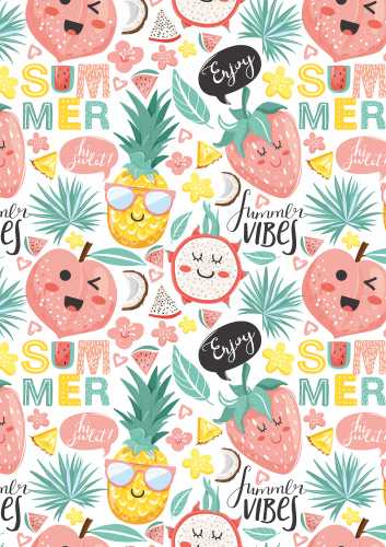 Inpakpapier Trendy summer vibes 50x70cm 250 vellen