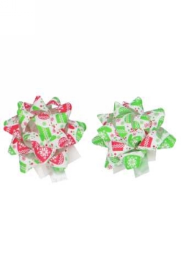 Kerst Mini Bows Strik Rond 50mm Wanten Groen Rood Met Plakker 50st Kerst Mini Bows Strik Rond 50mm Wanten Groen Rood Met Plakker 50st