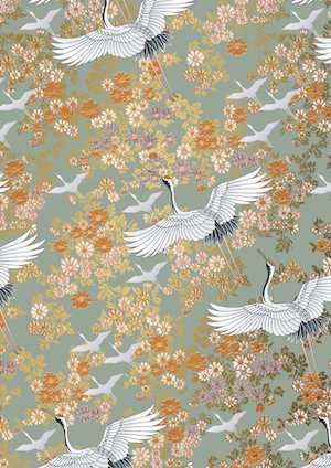 Geschenkpapier Coated crane groen 30cm x 200meter