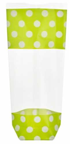 Cellofaan Zakjes Groen & Witte Dots 10x4x22cm 100stuks