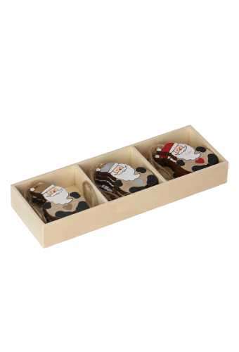 Decoratie Hanger Houten Kerstman & Koord 3.5x5cm 12 stuks