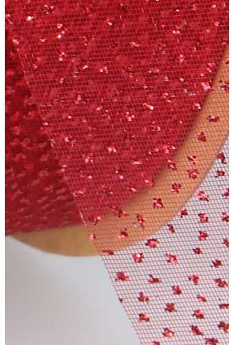 Organza Lint Rood Glitter 40mm x 20meter OP IS OP