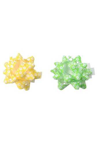 Mini Bows Strik Rond 50mm Flower Groen Met Plakker 50stuks  OP IS OP