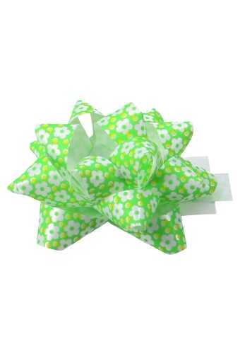 Mini Bows Strik Rond 50mm Flower Groen Met Plakker 50stuks  OP IS OP