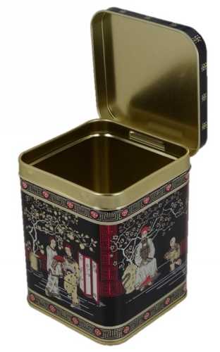 Blikken Black jap Square large 200gram 8.8x8.8x11.3cm 12stuks