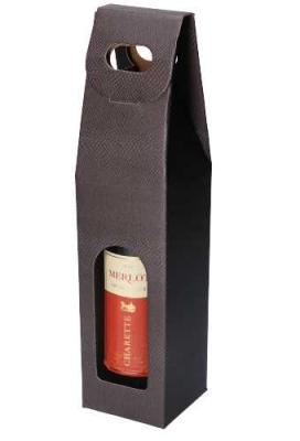 Luxe Wijndozen Vigo Skin Coffee & Venster 1 fles 9x9x38.5cm 50st