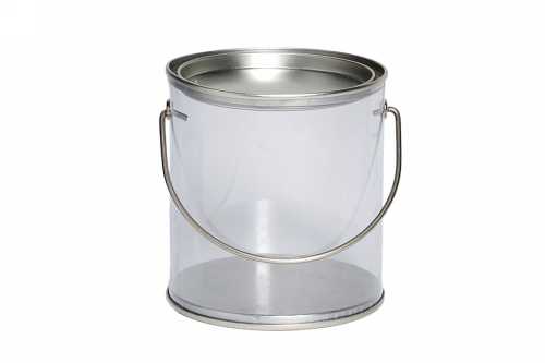 Blikken Blanco Snoepblikje Met Venster Rond r8.5x9.1cm 12stuks