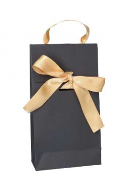 Kadotasjes Pisa Black & Goud Met Satijnlint 10x6x22cm 25stuks