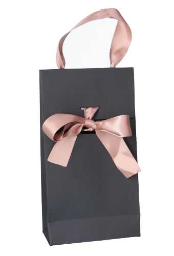 Kadotasjes Pisa Black & Oud Roze Met Satijnlint 10x6x22cm 25stuks